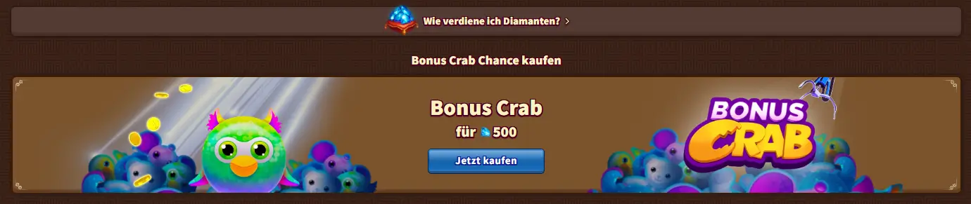 Bonus Crab im MyEmpire Casino Bonus Shop