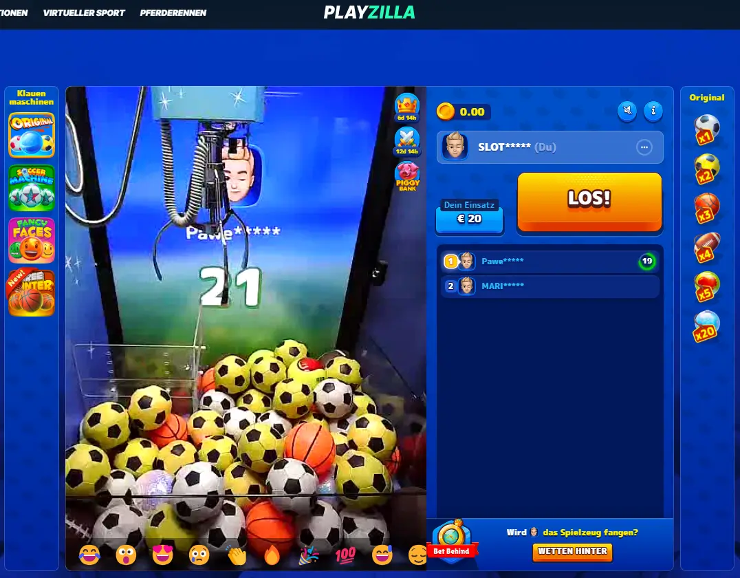 Bonus Crab Echtzeitgreifer im PlayZilla Online Casino