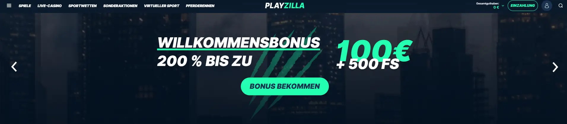 Willkommensbonus im PlayZilla Online Casino