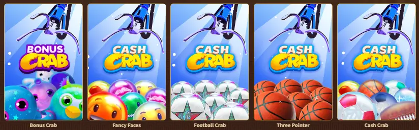 Alle Cash und Bonus Crab Spiele im Überblick